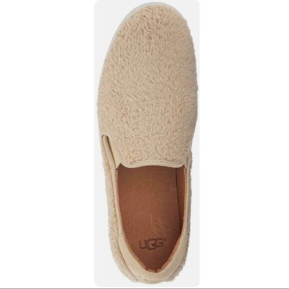 UGG Ricci beige shearling leather pull-on sneakers - Picture 3 of 10